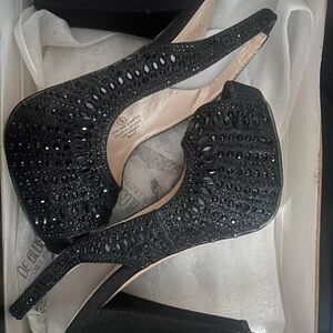 Elegant Black Peep-Toe Heels